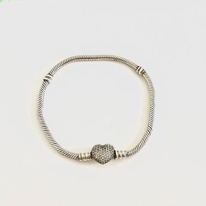 Pandora Heart Clasp Snake Chain Bracelet